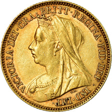 Monnaie, Grande-Bretagne, Victoria, 1/2 Sovereign, 1901, Londres, TTB+, Or