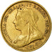 Münze, Großbritannien, Victoria, 1/2 Sovereign, 1893, London, S+, Gold, KM:784