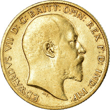 Monnaie, Grande-Bretagne, Edward VII, 1/2 Sovereign, 1907, Londres, TTB, Or