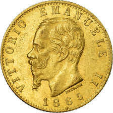 Moneta, Włochy, Vittorio Emanuele II, 20 Lire, 1865, Torino, AU(55-58), Złoto