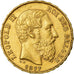 Coin, Belgium, Leopold II, 20 Francs, 20 Frank, 1877, AU(55-58), Gold, KM:37