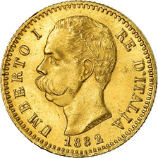 Moneta, Włochy, Umberto I, 20 Lire, 1882, Rome, MS(60-62), Złoto, KM:21