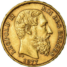 Monnaie, Belgique, Leopold II, 20 Francs, 20 Frank, 1877, TTB+, Or, KM:37