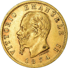 Moneta, Italia, Vittorio Emanuele II, 20 Lire, 1874, Milan, BB, Oro, KM:10.3