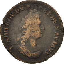 Coin, France, Louis XIV, Liard de France au buste âgé, troisième type, Liard