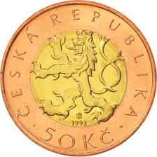 Tschechische Republik, 50 Korun, 1993, MS(65-70), Bi-Metallic, KM:1