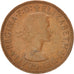 Coin, Great Britain, Elizabeth II, 1/2 Penny, 1965, EF(40-45), Bronze, KM:896