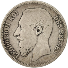 Belgien, Leopold II, 2 Francs, 2 Frank, 1867, F(12-15), Silber, KM:30.2