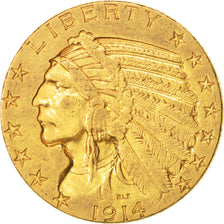 Moneda, Estados Unidos, Indian Head, $5, Half Eagle, 1914, U.S. Mint