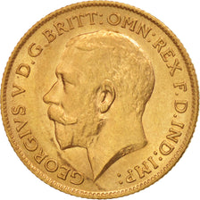 Great Britain, George V, 1/2 Sovereign, 1912, AU(55-58), Gold, KM:819