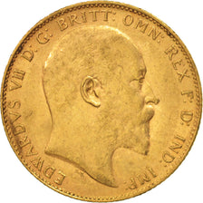 Coin, Great Britain, Edward VII, Sovereign, 1904, AU(50-53), Gold, KM:805