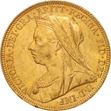 Coin, Great Britain, Victoria, Sovereign, 1896, AU(50-53), Gold, KM:785