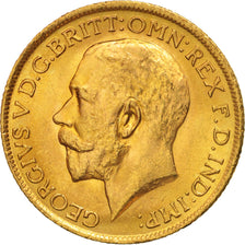 Coin, Great Britain, George V, Sovereign, 1914, MS(63), Gold, KM:820