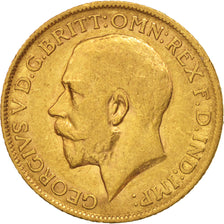 Moneda, Gran Bretaña, George V, Sovereign, 1915, MBC, Oro, KM:820