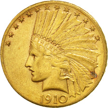 Coin, United States, Indian Head, $10, Eagle, 1910, U.S. Mint, Denver