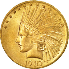 Coin, United States, Indian Head, $10, Eagle, 1910, U.S. Mint, Philadelphia