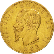 Munten, Italië, Vittorio Emanuele II, 20 Lire, 1862, Torino, ZF+, Goud, KM:10.1