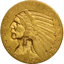 Münze, Vereinigte Staaten, Indian Head, $5, Half Eagle, 1909, U.S. Mint