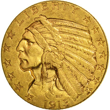 Moneta, Stati Uniti, Indian Head, $5, Half Eagle, 1913, U.S. Mint, Philadelphia