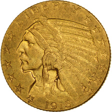 Coin, United States, Indian Head, $5, Half Eagle, 1915, U.S. Mint, Philadelphia