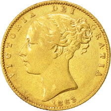 Munten, Groot Bretagne, Victoria, Sovereign, 1863, ZF, Goud, KM:736.1