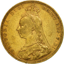 Coin, Great Britain, Victoria, Sovereign, 1892, EF(40-45), Gold, KM:767