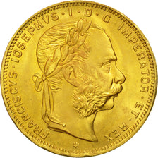 Munten, Oostenrijk, Franz Joseph I, 8 Florins-20 Francs, 1892, PR+, Goud