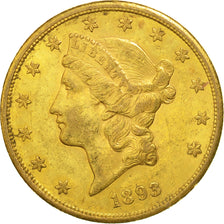 Monnaie, États-Unis, Liberty Head, $20, Double Eagle, 1893, U.S. Mint, San