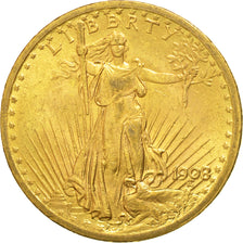 Moneta, Stati Uniti, Saint-Gaudens, $20, Double Eagle, 1908, U.S. Mint