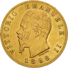 Italie, Vittorio Emanuele II, 20 Lire, 1868, Torino, TTB+, Or, KM:10.1