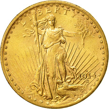 Coin, United States, Saint-Gaudens, $20, Double Eagle, 1914, U.S. Mint, San