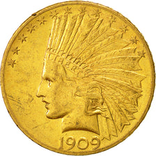 Coin, United States, Indian Head, $10, Eagle, 1909, U.S. Mint, Philadelphia