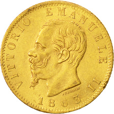 Coin, Italy, Vittorio Emanuele II, 20 Lire, 1863, Torino, MS(60-62), Gold