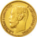 Russland, Nicholas II, 5 Roubles, 1898, St. Petersburg, SS+, Gold, KM:62