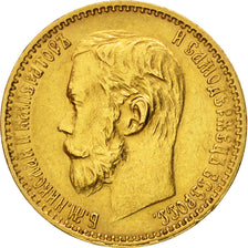 Coin, Russia, Nicholas II, 5 Roubles, 1898, St. Petersburg, AU(50-53), Gold