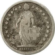 Moneda, Suiza, 1/2 Franc, 1881, Bern, Countermark, BC+, Plata, KM:23