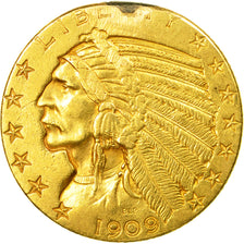 Munten, Verenigde Staten, Indian Head, $5, Half Eagle, 1909, U.S. Mint