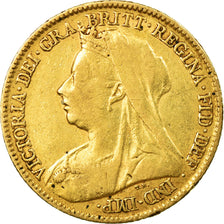 Münze, Großbritannien, Victoria, 1/2 Sovereign, 1895, S+, Gold, KM:784