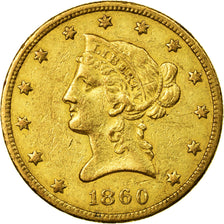 Moneda, Estados Unidos, Coronet Head, $10, Eagle, 1860, U.S. Mint, New Orleans