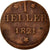 Moneda, Estados alemanes, FRANKFURT AM MAIN, Heller, 1821, BC+, Cobre, KM:301