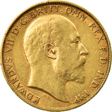 Coin, Great Britain, Edward VII, 1/2 Sovereign, 1902, EF(40-45), Gold, KM:804