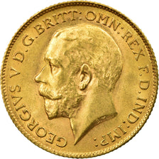 Moneda, Gran Bretaña, George V, 1/2 Sovereign, 1911, EBC+, Oro, KM:819