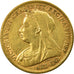 Moneta, Gran Bretagna, Victoria, 1/2 Sovereign, 1899, BB, Oro, KM:784