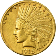 Munten, Verenigde Staten, Indian Head, $10, Eagle, 1915, Philadelphia, PR, Goud