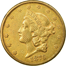 Moneta, USA, Liberty Head, $20, Double Eagle, 1876, San Francisco, EF(40-45)