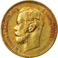 Moeda, Rússia, Nicholas II, 5 Roubles, 1898, St. Petersburg, AU(50-53)