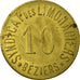 Moeda, França, Syndicat des Limonadiers, Béziers, 10 Centimes, AU(50-53)