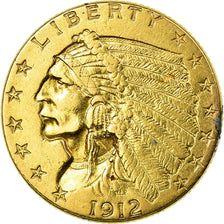 Munten, Verenigde Staten, Indian Head, $2.50, Quarter Eagle, 1912, Philadelphia