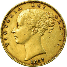 Moneta, Wielka Brytania, Victoria, Sovereign, 1857, EF(40-45), Złoto, KM:736.1