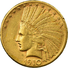 Moneda, Estados Unidos, Indian Head, $10, Eagle, 1910, San Francisco, MBC, Oro